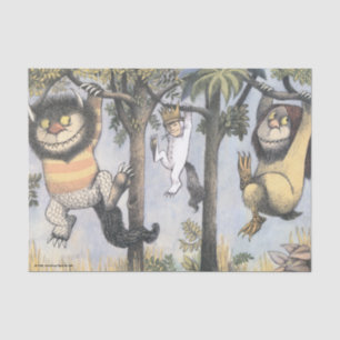 Papier Mousseline Max et les Monstres se balançant des arbres