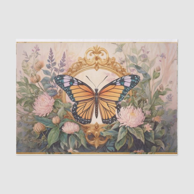 Papier Mousseline Médaillon Fleur sauvage Monarque d'or, magnifique (Recto)