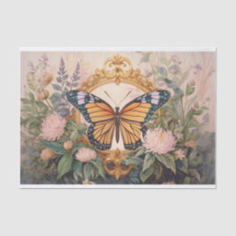 Papier Mousseline Médaillon Fleur sauvage Monarque d'or, magnifique