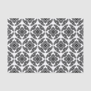 Papier Mousseline Médaillon japonais Motif, noir et blanc