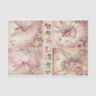 Papier Mousseline Médias mixtes Artiste Pink Junk Journal Fairy Coll