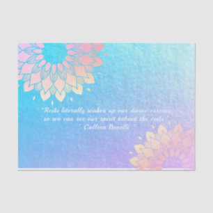 Papier Mousseline Méditation Yoga Instructeur Blue Gold Mandala Cita