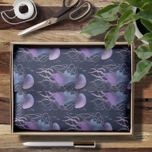 Papier Mousseline Méduse Éthérée Violet Bleu