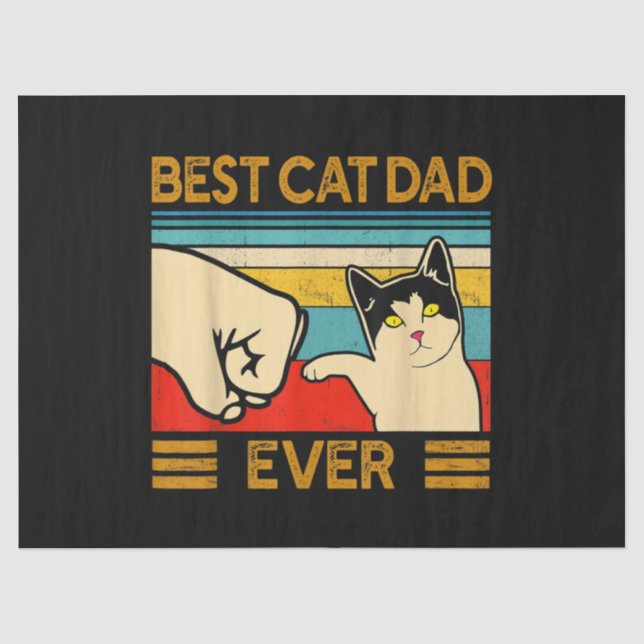 Papier Mousseline Meilleur Chat Papa Jamais Drôle Chat Papa (Recto)