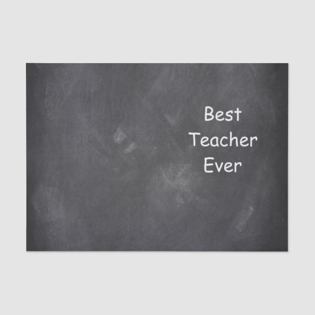 Papier Mousseline Meilleur enseignant jamais Chalkboard Design Idée  (Recto)