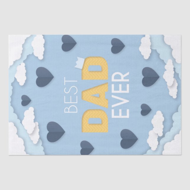 Papier Mousseline Meilleur papa jamais mignonne Fête des pères (Recto)