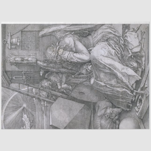 Papier Mousseline Melancholia, Albrecht Durer (Recto)