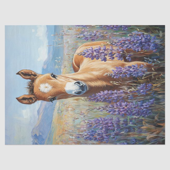 Papier Mousseline Mélange Foal Purple Lupine Fleurs Découpage (Recto)