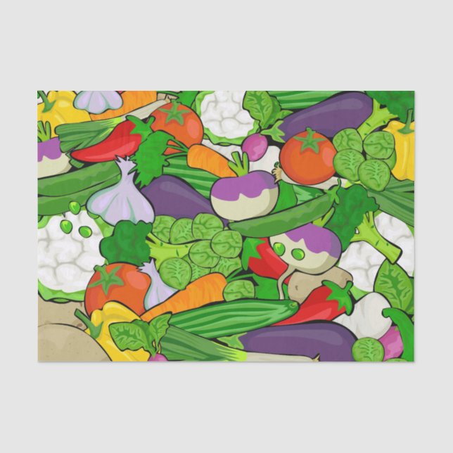 Papier Mousseline Mélange sain de légumes frais (Recto)