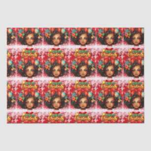 Papier Mousseline Melanin Christmas Black Queen Melanin Femme Noël