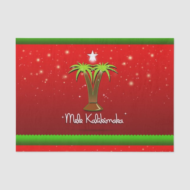 Papier Mousseline Mele Kalikimaka Palm Tree pour Noël (Recto)