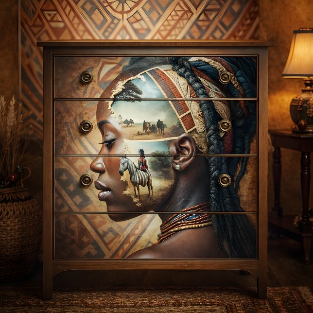 Papier Mousseline Mémoire de zèbre Voyage africain Découpage calme (African Heritage Portrait Decoupage Tissue Paper)