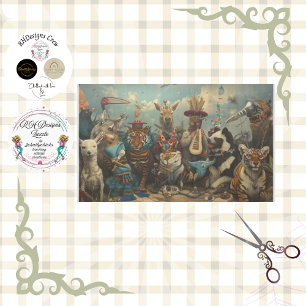 Papier Mousseline Ménagerie musicale des animaux Découpage