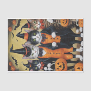 Papier Mousseline Meow-loween : Trick-or-Trakers Chats Découpage