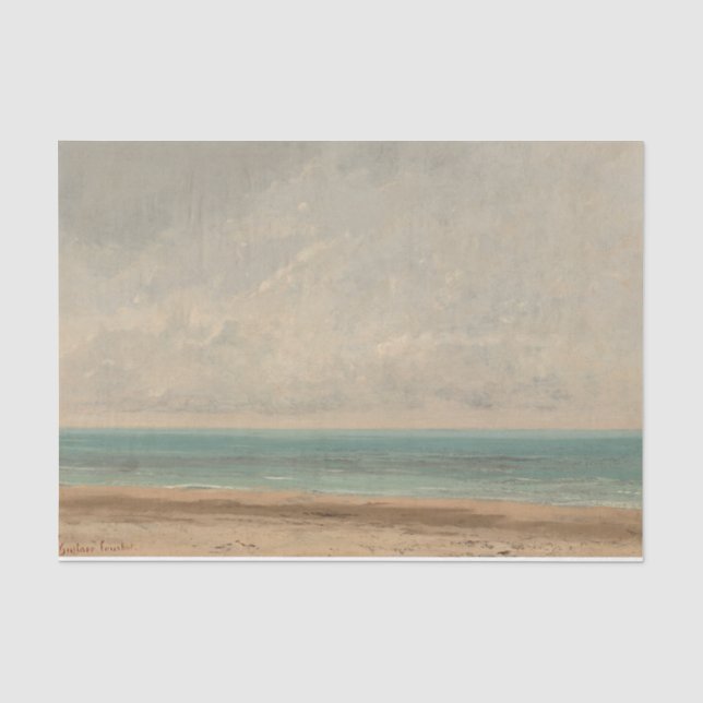 Papier Mousseline Mer Calme 1866 Gustave Courbet National Gallery (Recto)