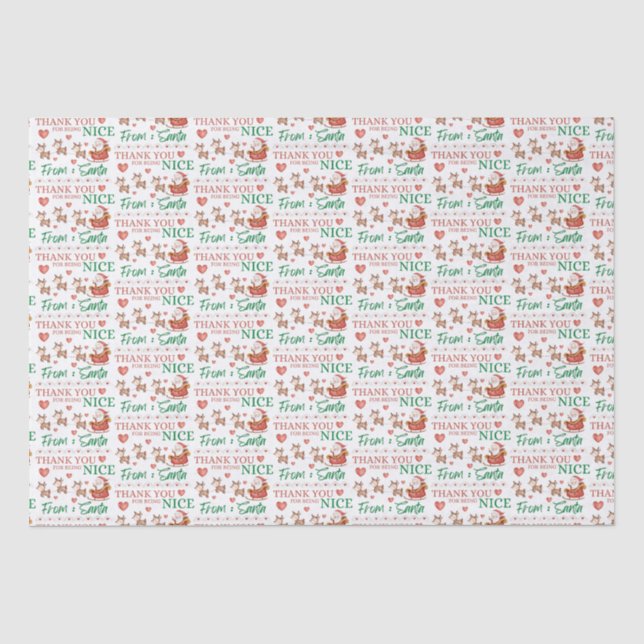 Papier Mousseline Merci D'Être Nice De Père Noël Tissue Paper (Recto)