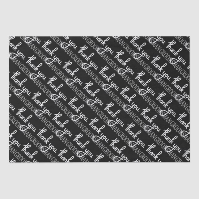 Papier Mousseline Merci Groomsman (Recto)