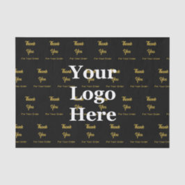 Papier Mousseline Merci Pour Votre Commande Black Gold Business Logo