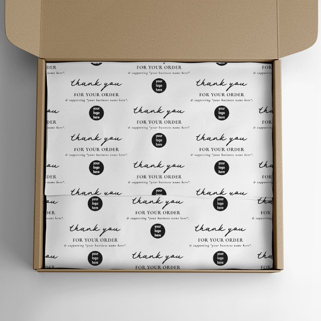 Papier Mousseline Merci pour votre logo d'emballage d'entreprise de  (Thank You for your Order Business Packaging Logo Tissue Paper)
