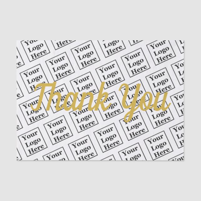 Papier Mousseline Merci Script avec votre logo ici Modèle (Recto)