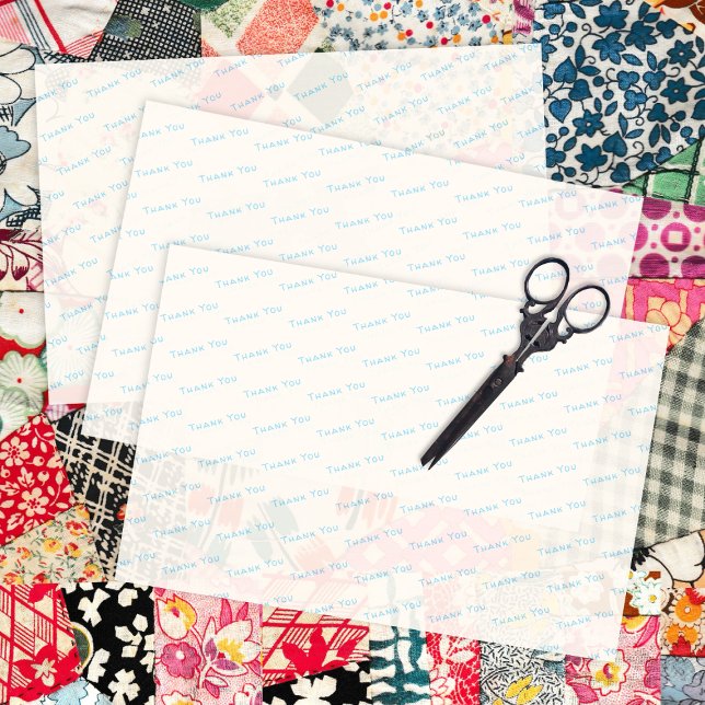 Papier Mousseline Merci Texte Entreprise Tissu Papier Ecru (Créateur téléchargé)