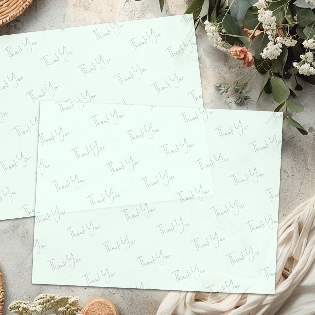 Papier Mousseline Merci Texte Entreprise Tissu papier Mint (Créateur téléchargé)