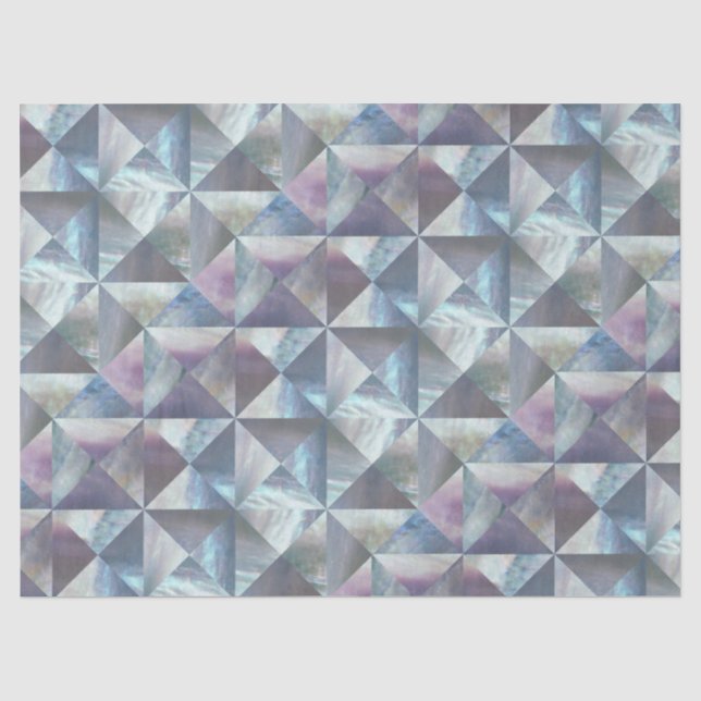 Papier Mousseline Mère de Pearl Texture de luxe motif géométrique (Recto)
