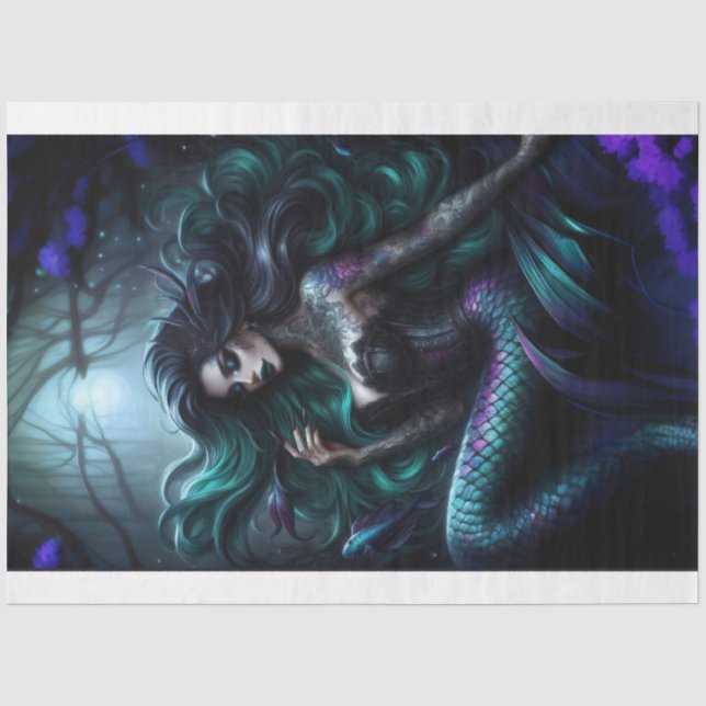 Papier Mousseline Mermaid Dark (Recto)