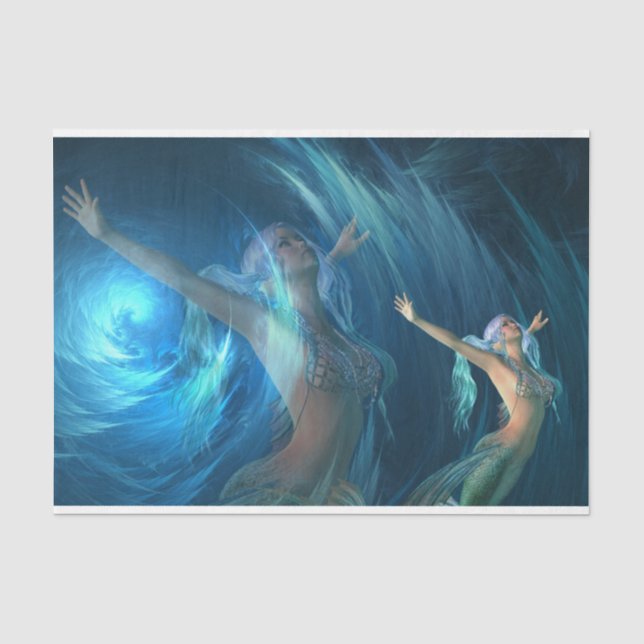 Papier Mousseline Mermaid Dreams Decoupage papier de papier de fond (Recto)