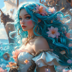 Papier Mousseline Mermaid Icy Blue - Pirates Cove decoupage 