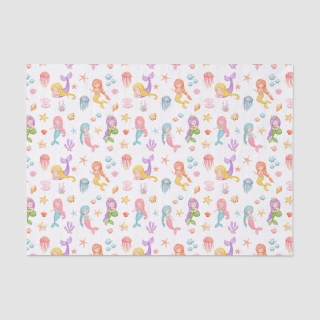 Papier Mousseline Mermaid Motif d'anniversaire (Recto)