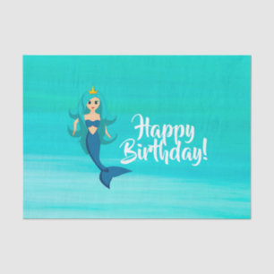 Papier Mousseline Mermaid princesse aquamarine eau de mer