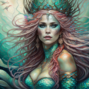 Papier Mousseline Mermaid Red Hair Queen v3