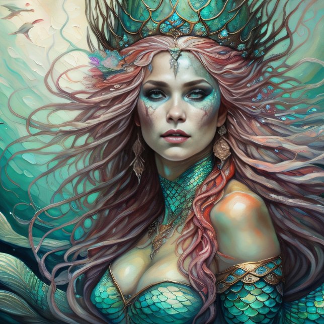 Papier Mousseline Mermaid Red Hair Queen v3 (Créateur téléchargé)