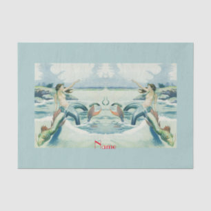 Papier Mousseline Mermaid Riding Serpent de mer Thunder_Cove