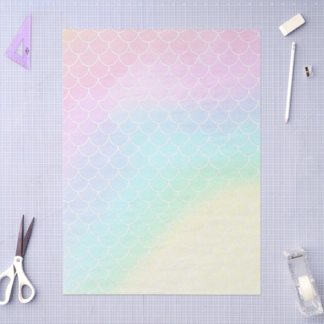 Papier Mousseline Mermaid Tail Teal Pink Girly Birthday (Artisanat)
