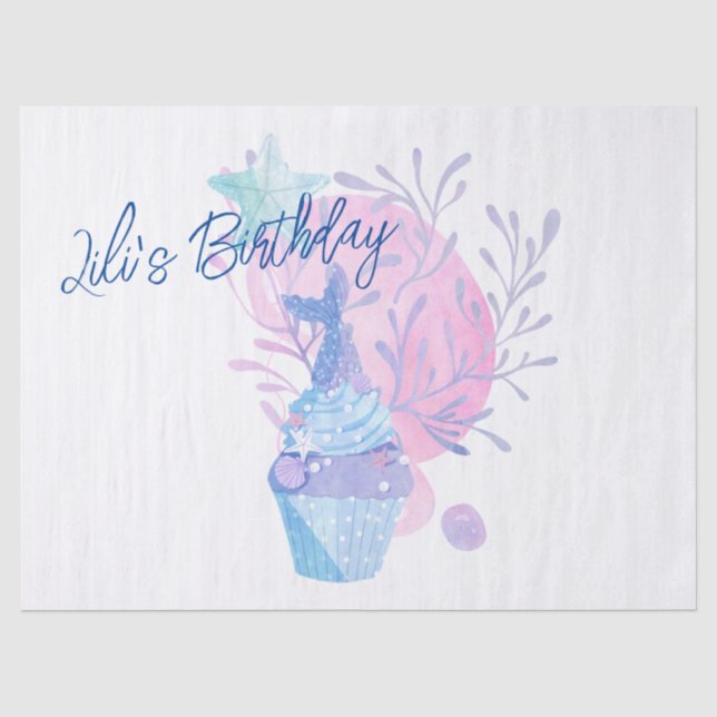 Papier Mousseline Mermaid Thème Anniversaire Bash (Recto)