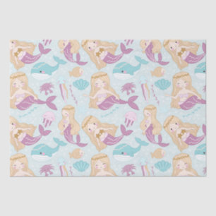Papier Mousseline Mermaids Sea Baby shower Girls Anniversaire