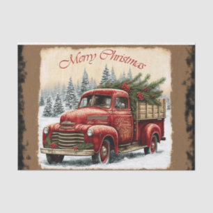 Papier Mousseline Merry Christmas Truck
