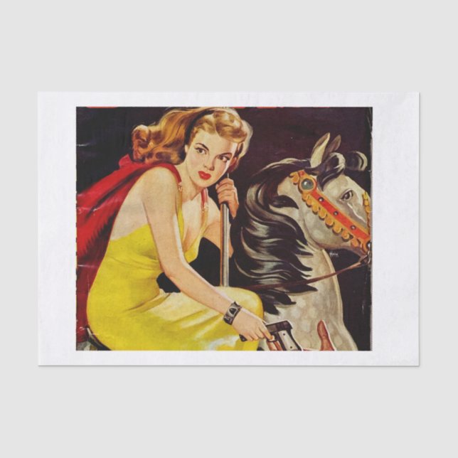 Papier Mousseline Merry Go Round Girl & Horse (Recto)