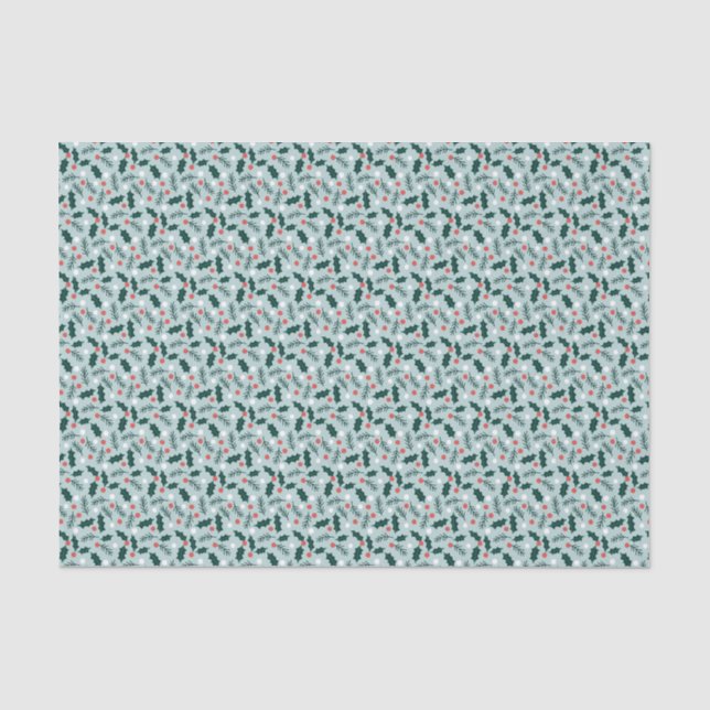 Papier Mousseline Merry Holly Days Tissue Paper (Recto)