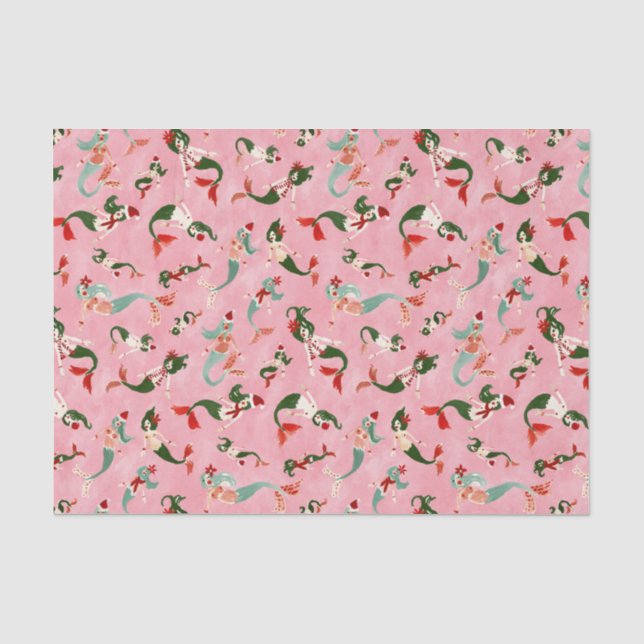 PAPIER MOUSSELINE MERRY MERMAIDS PINK (Recto)