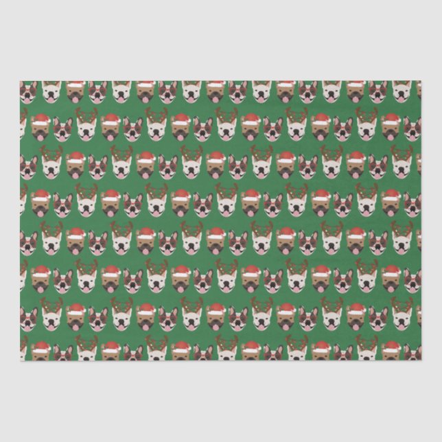 Papier Mousseline Merry Woofmas Têtes de Noël (Recto)