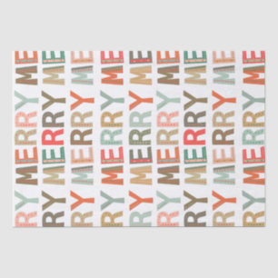 Papier Mousseline MERRY Words funky Wrapping Tissu Paper