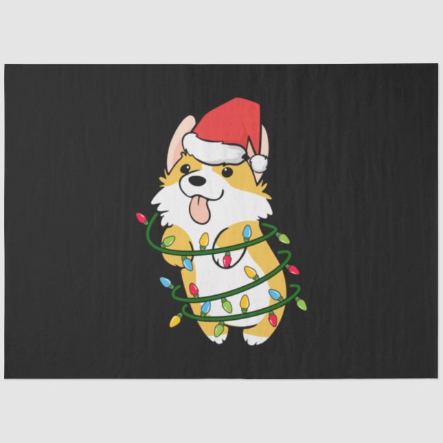 Papier Mousseline Merry Xmas Corgi (Recto)