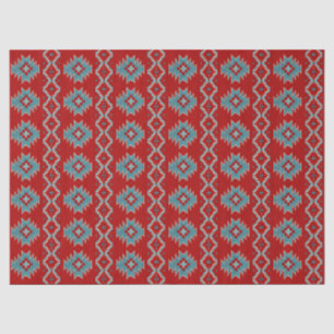 Papier Mousseline Mésas Sud-Ouest Rouge & Turquoise