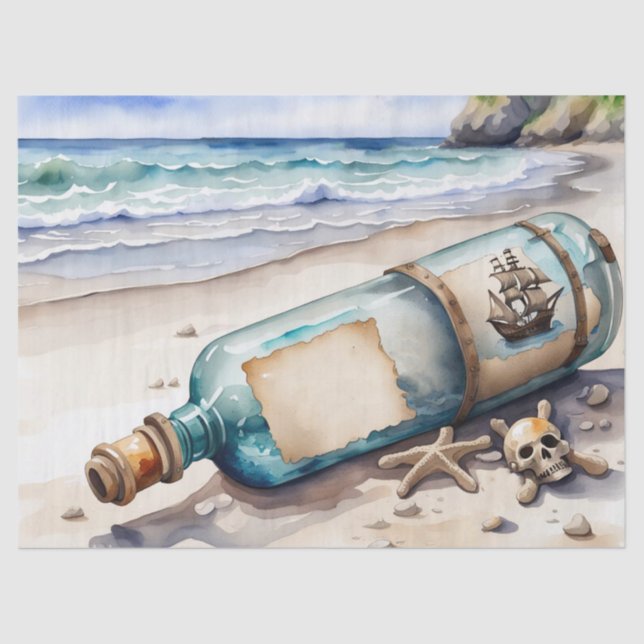 Papier Mousseline Message dans une bouteille (Recto)