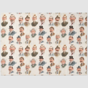Papier Mousseline Messieurs de caractère vintage