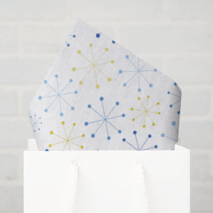 Papier Mousseline Mi-siècle moderne Âge atomique bleu Jaune Motif