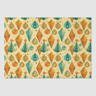 Papier Mousseline Mi-siècle moderne cuivre rétro et Noël Turquoise